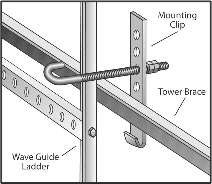 Angle clip for angled tower members.